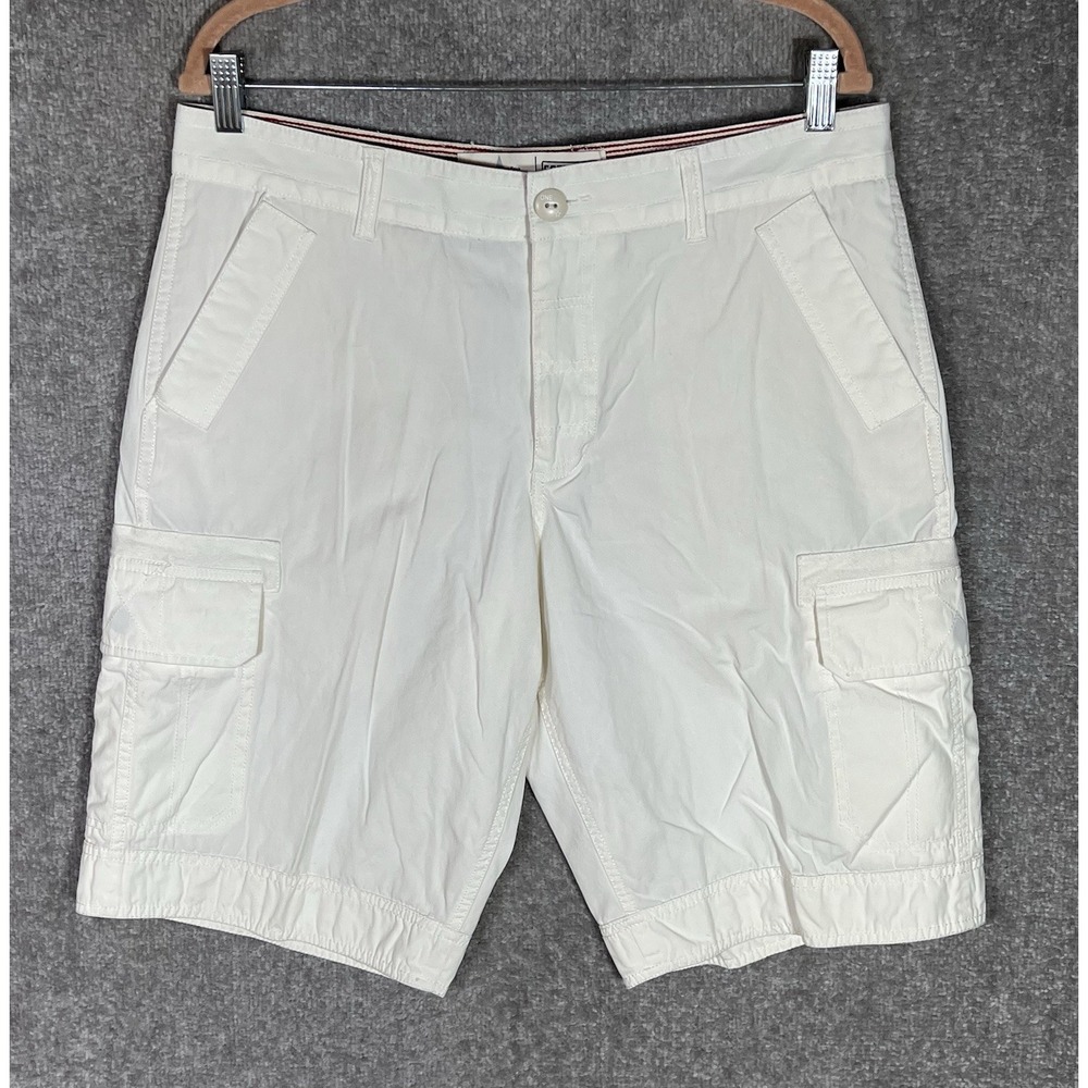 Converse One‎ Star Cargo Shorts Mens Size 34 White Cotton Pockets 12" Inseam